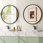 Design in - miroir rond noir 61cm cadre métal mat brossé minimaliste cw24056 Design in - miroir rond noir 61cm cadre métal mat brossé minimaliste cw24056