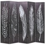 Design in - paravent, , cloison de séparation pliable, pièce protéger privée 200 x 170 cm plumes noir ... Design in - paravent, , cloison de séparation pliable, pièce protéger privée 200 x 170 cm plumes noir ...