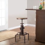 Design in - tabouret bar style industriel vintage rglable 60 - 75cm repose - pied sige rond 360 charge ...