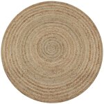 Design in - tapis salon, tapis chambre, tapis jute tress� 90 cm rond cfw90333