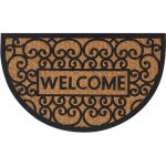 Design in - tapis salon, tapis chambre, tapis de porte demi - rond 45x75 cm caoutchouc et fibre de coco ...