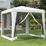 Design in - tente de r�ception, barnum 4 parois lat�rales en maille 2, 5x2, 5 m blanc cfw70641