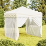Tente de réception, barnum pliable avec parois crème 2x2 m cfw99030 Tente de réception, barnum pliable avec parois crème 2x2 m cfw99030