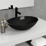 Design in - vasque à poser lavabo, bac à laver, Évier verre 50x37x14 cm noir cfw37401 Design in - vasque à poser lavabo, bac à laver, Évier verre 50x37x14 cm noir cfw37401