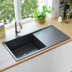 Design in - vier de cuisine, bac, vasque  poser fait  la main noir acier inoxydable cfw21616