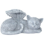 Design m�morial chat pet ange statue honorifique pierre tombale, 12cm, polyr�sine, pierre antique