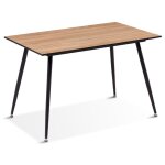 Designetsamaison - table � manger rectangulaire scandinave en bois - nora