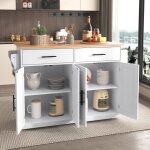 Desserte de cuisine 120x46 / 71x91. 5cm, plateau de table pliable, 2 tiroirs, armoire de rangement, buffet, ...