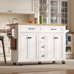 Desserte de cuisine, 120�65 cm, extensible, avec 5 tiroirs, porte - �pices et porte - serviettes, sur ...