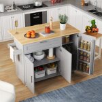 Desserte de cuisine 132. 5x44 - 70x90cm - chariot de service avec plateau rabattable, avec roulettes ...