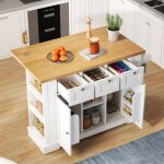 Desserte de cuisine 132x70x87cm meuble de cuisine avec table  manger pliante, avec tiroirs et porte ...