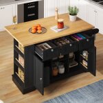 Desserte de cuisine 132x70x87cm meuble de cuisine avec table  manger pliante, avec tiroirs et porte ...