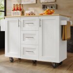 Desserte de cuisine 135x46x86. 6cm, avec 3 tiroirs, 2 portes, roulettes amovibles, table  manger pliante, ...