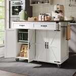 Desserte de cuisine avec 4 portes et 2 tiroirs - plan de travail extensible, avec roulettes - 140x45 ... Desserte de cuisine avec 4 portes et 2 tiroirs - plan de travail extensible, avec roulettes - 140x45 ...
