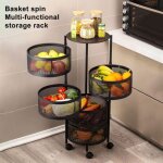 Desserte de cuisine 5 niveaux, chariot de service � roulettes, etag�res de rangement 5 paniers carr�s ...