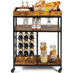 Goplus desserte de cuisine 71 x 45 x 93cm, chariot de service multi - rangements  roulettes, 3 niveaux ...