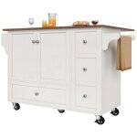 Desserte cuisine îlot central chariot mobile blanc plateau bois - porte - serviettes épices & cloison ... Desserte cuisine îlot central chariot mobile blanc plateau bois - porte - serviettes épices & cloison ...