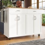 Desserte de cuisine multifonction blanche 106x50cm avec �lot, buffet, rangement, chariot mobile � grain ...