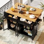 Desserte de cuisine  roulettes avec 2 tiroirs et 4 portes, lot central table de bar pliante - cuisine ...