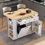 Desserte de cuisine  roulettes avec 2 tiroirs, lot cuisine, table de bar pliante, prise + usb, mdf, ...