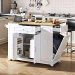 Desserte de cuisine sur roulettes, lot central, table de bar pliante, compartiment trieur de dchets, ...