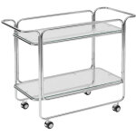 Desserte design en verre  hornwell  92cm argent
