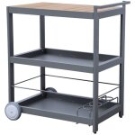 Desserte extrieure 84 cm en aluminium avec roues et poigne albi, aluminium et polywood, anthracite, ...