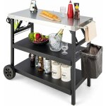 Desserte jardin 106x52x84cm, chariot de barbecue mobile à 3 niveaux, support porte - épices, porte - ... Desserte jardin 106x52x84cm, chariot de barbecue mobile à 3 niveaux, support porte - épices, porte - ...