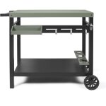Chariot � plancha en acier peint ? plateau sup�rieur 85 x 50 cm ? hauteur 81, 5 cm ? rangement pour 3 ...