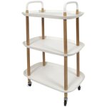 The home deco factory - desserte  roulettes 3 plateaux blanche