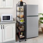 Desserte � roulettes cusine chariot de rangement �tag�re roulante 6 niveaux pour salle de bain, cuisine, ...