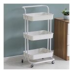 Desserte  roulettes pliante blanche chariot de cuisine roulant et pliable 3 niveaux h 90 cm x l 40 cm ...