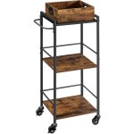 Desserte de style industriel, chariot de cuisine, avec plateau amovible, avec pieds rglables et roulettes, ...