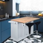 Maisonchic - desserte sur roulettes service de cuisine de roulant avec plans de travail rabattable en ...