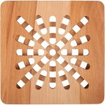 Dessous de plat en bois de h�tre carr� 19, 5 x 19, 5 cm