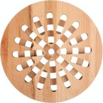 Dessous de plat en bois de h�tre rond 19, 5 x 19, 5 cm