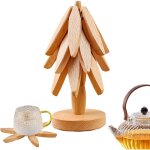 Dessous de plat de cuisine en bois, dessous de plat pliable en forme d'arbre, dessous de plat en bois ...