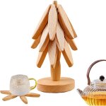 Dessous de plat de cuisine en bois, dessous de plat pliable en forme d'arbre, dessous de plat en bois ...