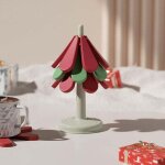 Dessous de plat pliable en silicone en forme d'arbre, dessous de plat pour arbre de no�l, lot de 3 dessous ...