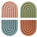 Dessous de plat silicone, maniques en silicone, protecteurs de po�les color�s, r�sistance � la chaleur, ...