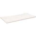 Dessus de bureau blanc 100x60x2, 5 cm bois massif de pin