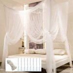 Dessus de lit, rideau � baldaquin, rideau de lit, convient pour lit queen - size, dessus de lit moustiquaire, ...