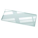 Dessus - plateau de table - dessus rectangulaire en verre tremp� transparent ? 125 x 50 cm ? esg