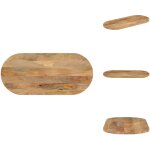 Dessus de table 110x50x2, 5 cm ovale bois massif de manguier - dessus de table - plateau de table - bois ...