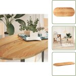 Dessus de table 140x60x2 cm bois de ch�ne massif ovale - dessus de table - plateau de table - plateau ...