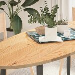 Dessus de table 140x60x2 cm bois de ch�ne massif ovale vidaxl