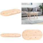 Dessus de table 70x35x2, 5 cm bois de pin massif ovale - dessus de table - plateau de table - bois de ...