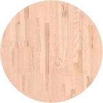 Dessus de table 70x4 cm rond bois massif de htre vidaxl