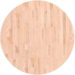 Dessus de table 80x1, 5 cm rond bois massif de htre vidaxl