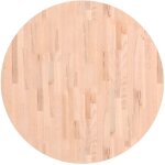Dessus de table 90x2, 5 cm rond bois massif de htre vidaxl